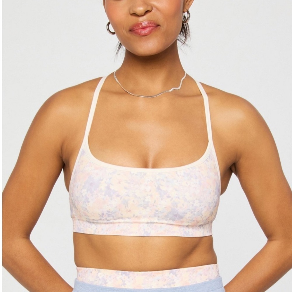 Fabletics | Sleek Seamless Strappy Low Impact Bra Pastel Floral Size Small